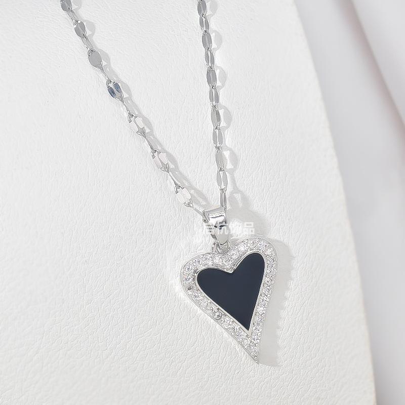 Xiulu Love Necklace Women'S Premium Versatile Fresh Micro-Inlaid Zircon Pendant