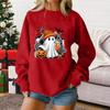 Damen Mode Lässiger Halloween bedruckter Pullover