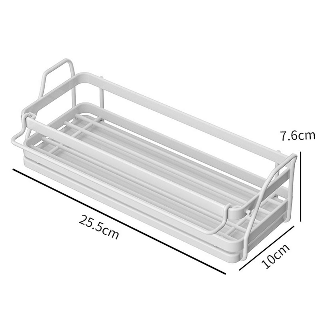 Kitchen Sink Sponge Holder with Removable Drain Tray Soap Dispenser Caddy Organizer for Dish Cloth Sink Stoppers Brushes