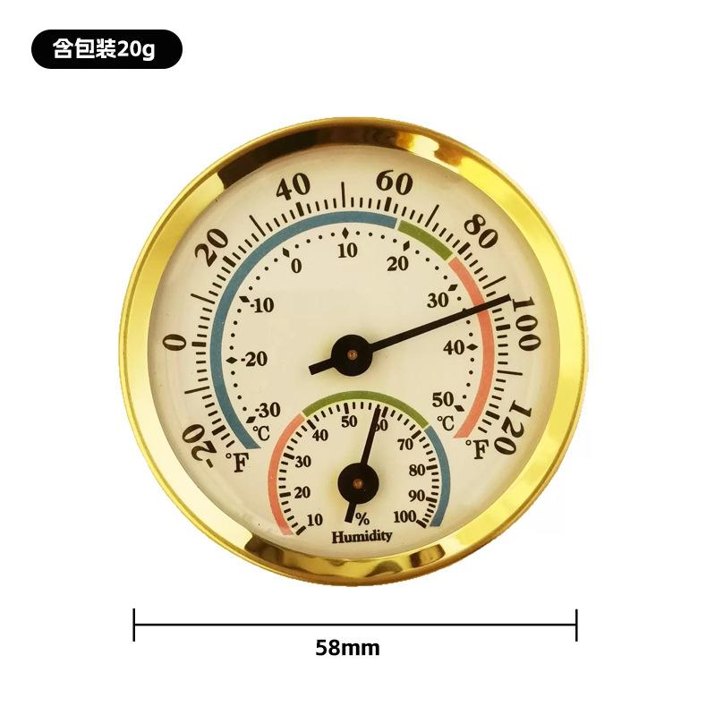 Mini Analog Hygrometer Thermometer Aluminum Alloy Case Plastic Base Lens