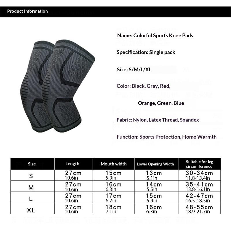 Nylon Knee Compression Sleeve Perfect Snug Elastic Fit Breathable For Running Basketball Gym