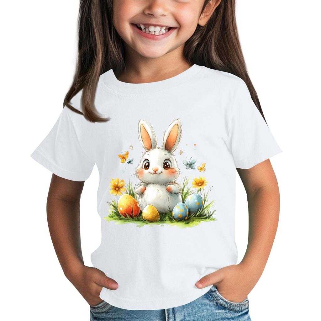 Småbarnsflicka Pojke T-shirts Barn Topp Pojkar Och Flickor Tryckt Kortärmad T-shirt 2-12 År