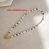 Imitation Pearl Necklace Women Choker Seed Beads Rainbow Stainless Steel Clasp Sailor Buckle Base Chain Gold Color Boho