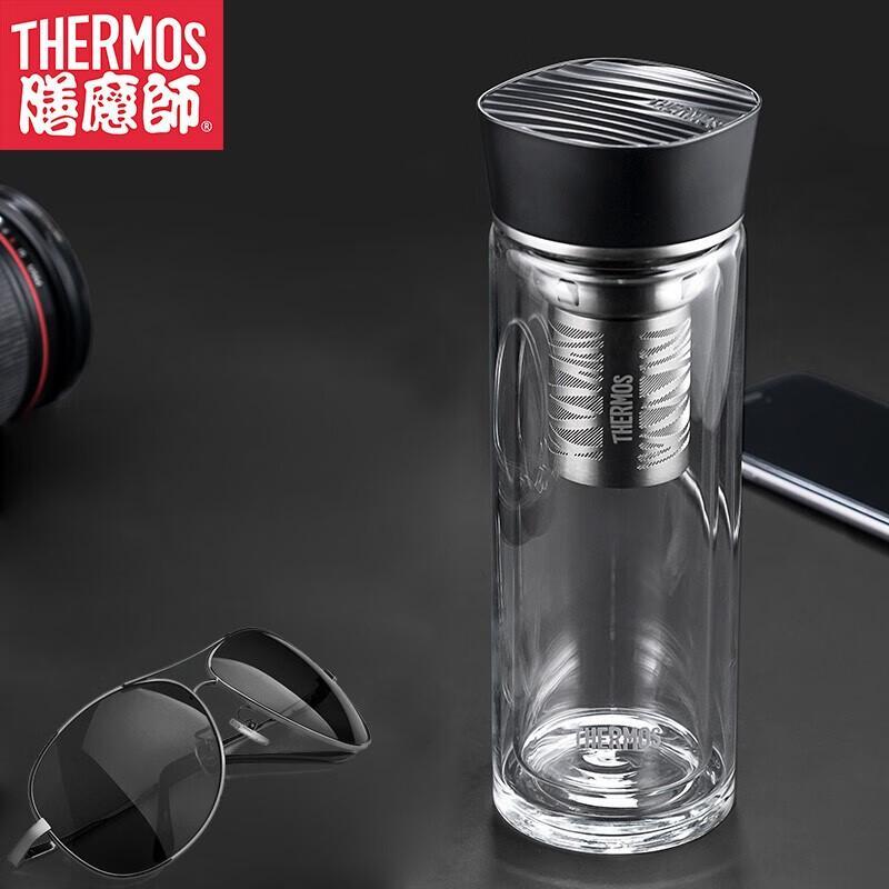 Thermos Double-Layer Glass Tea Infuser Bottle