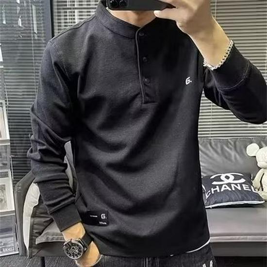 Men s 2026 Autumn Letter Embroidery Casual Korean-Style Loose Sweatshirt M чёрный