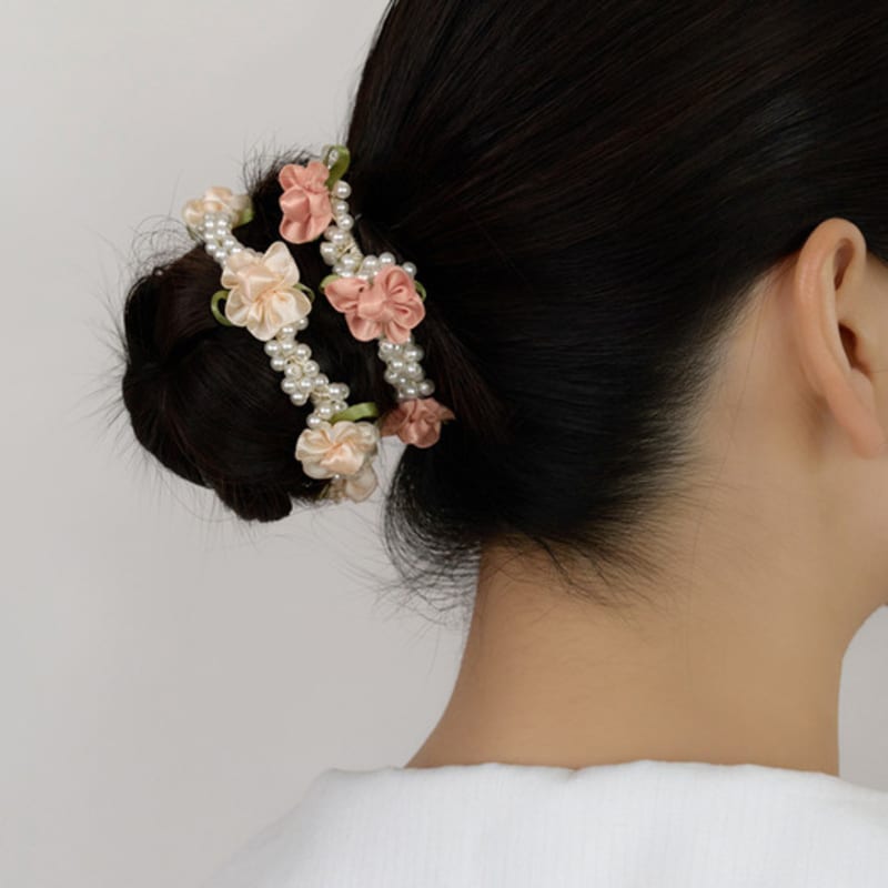 

ФАНТАСТИЧЕСКАЯ ПЛАНЕТА цветочная жемчужная заколка для волос (2colors) PINK