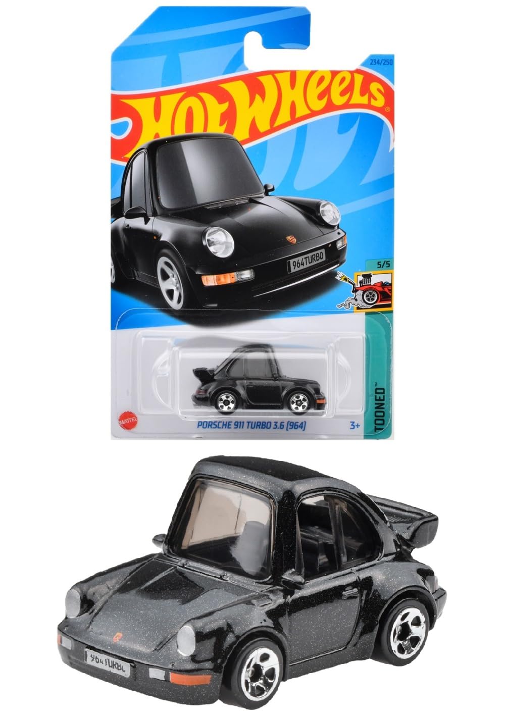 

Hot Wheels Basic Car Porsche 911 Turbo, летний HNK57 3.6 (964) [3 ~] чёрный
