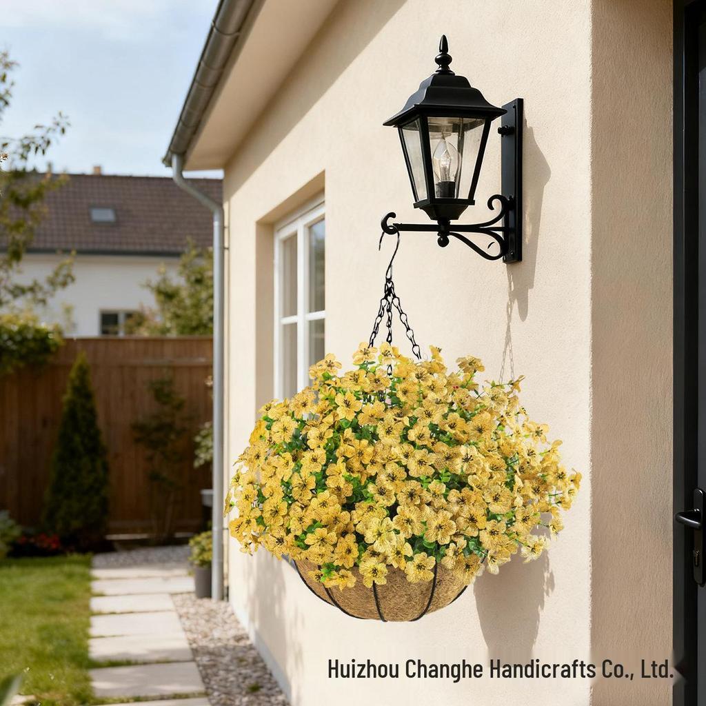 Spring Violet Eucalyptus Hanging Basket Pendant for Home Decoration