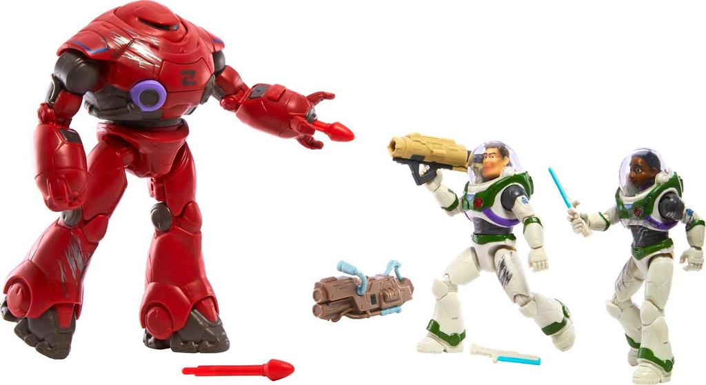 Mattel Disney Pixar Lightyear Set Action Figures Space Rangers vs. Robots Crash Pack Buzz Lightyear Izzy Hawthorne Zyclops 5-Inch Scale