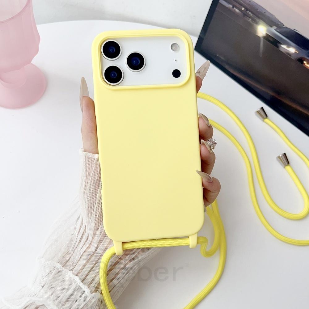 

Candy Case For iPhone 17 16 15 14 13 12 11 Pro Max 17 Air XR XS X Crossbody Lanyard Strap Rope Matte Silicone Soft Back Cover iPhone17 Pro
