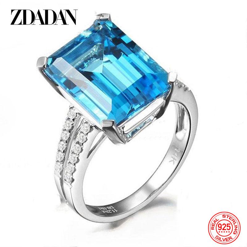 

925 Sterling Silver Charm Sapphire Ring for Women Luxury Wedding Jewelry Party Gift 10