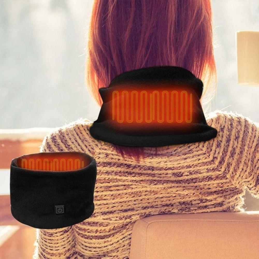 Winter Warm USB Heating Scarf Portable Heating Fleece Electric Heating Scarf Adjustable Temperature Soft Temperature Scarf