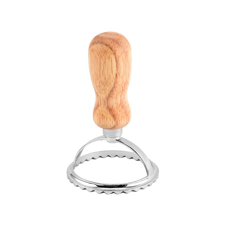 Ravioli Stempelmacher Schneider mit Holzgriff Edelstahl Plätzchenausstecher Nudelpresse Ravioli Maker Form Gebäck Pizza Rad