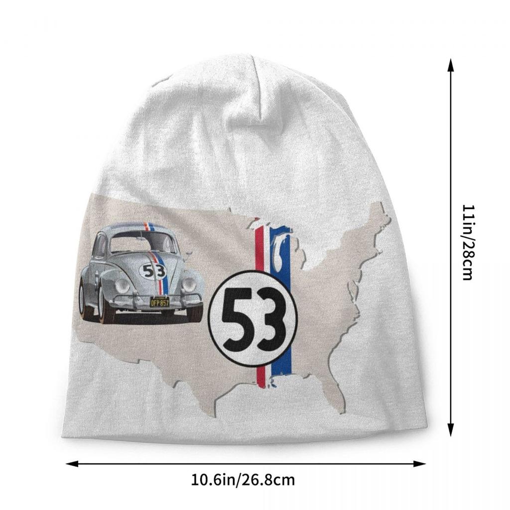 Herbie 53 Classic Racing Car Logo Skullies Beanies Caps Unisex Winter Warm Knit Hat Fashion Adult Bonnet Hats Outdoor Ski Cap