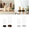 Set aus 2 klaren Glaszylinder-Vasen, winddichte Kerzenhalter mit Holzplatte für Blumenarrangements, Partytische und Wohnzimmerdekorationen