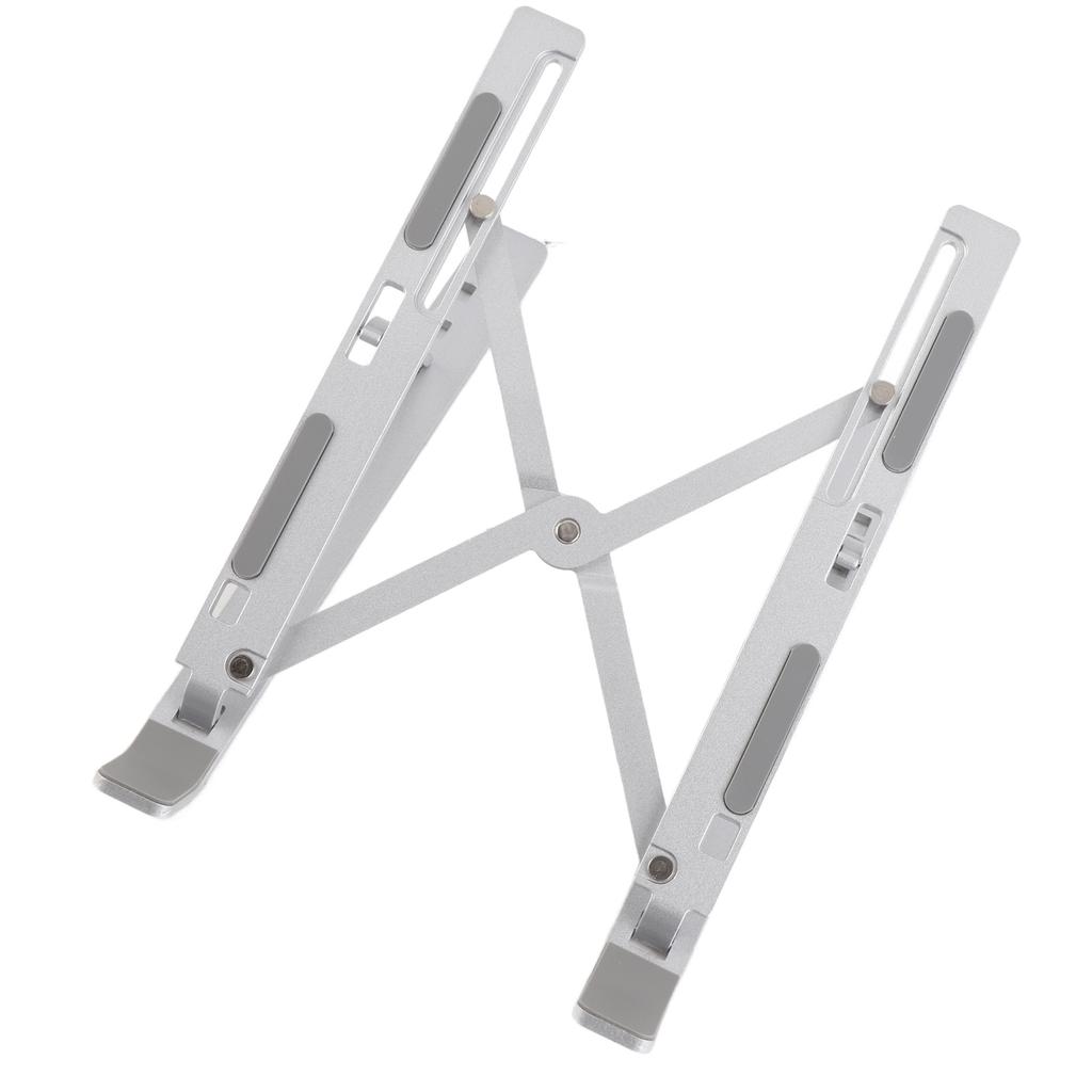 Schreibtisch Laptop Ständer Faltbarer Aluminiumlegierung Computerständer Tragbarer Laptop Erhöher Kühlgestell Silber