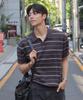 MINDBRIDGE [On] Washable Multi-Stripe Collared Short Sleeve Knit - 4 Colors