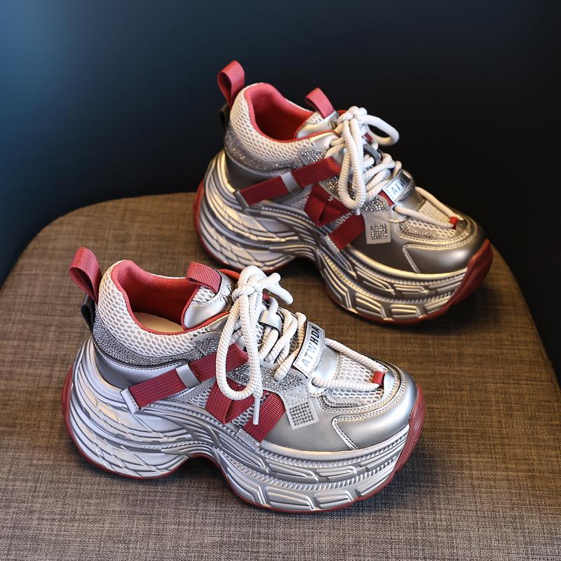 

Женские модные кроссовки на платформе в стиле «папины кроссовки» на осень 2024 года - Универсальный спортивный повседневный стиль 36