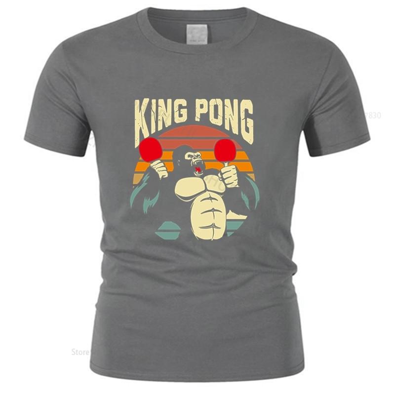 Summer Tshirt Men Brand Teeshirt Funny King  Pong Tshirt Men Table Tennis Paddle Tshirt Gift Idea Male Cotton Teeshirt