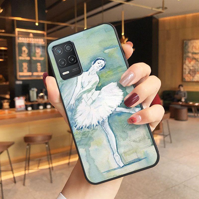 Aquarellmalerei Ballettmädchen Muschel Handyhülle Für oppo Realme 8Pro 6 6i 7pro 9i 9pro C11 C21Y C21 C25Y C25S C3 Q3S XT Hüllen