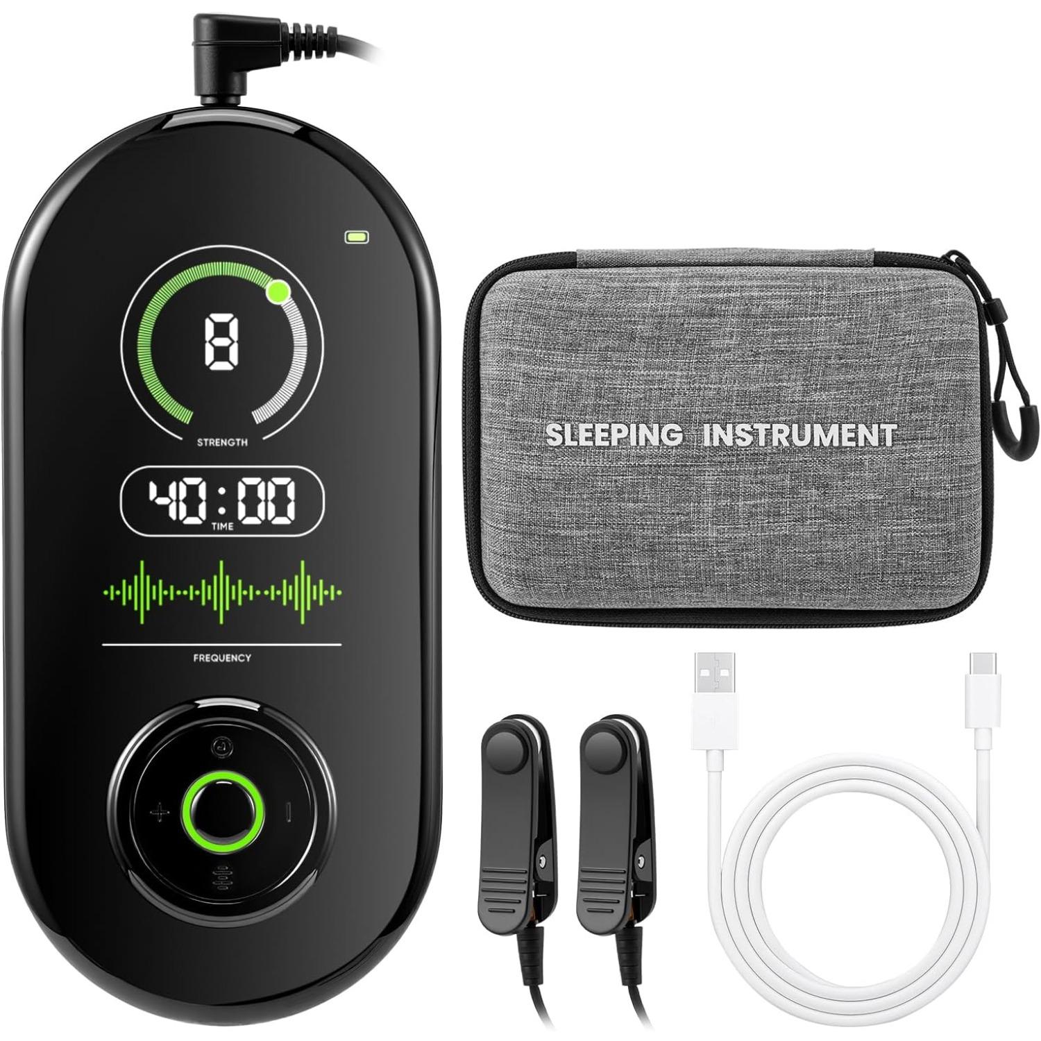 

Sleep Aid Device,CES Reduce Anxiety Relieve Vagus Nerve Stimulation Device with Ear Clips,Anxiety Relief Device for Adults with 3 Modes чёрный