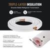 7620mm Mini Split Line Set, 6.4 & 9.5mm O.D Copper Pipes Tubing and Triple-Layer Insulation, for Mini Split Air Conditioning Refrigerant or Heating