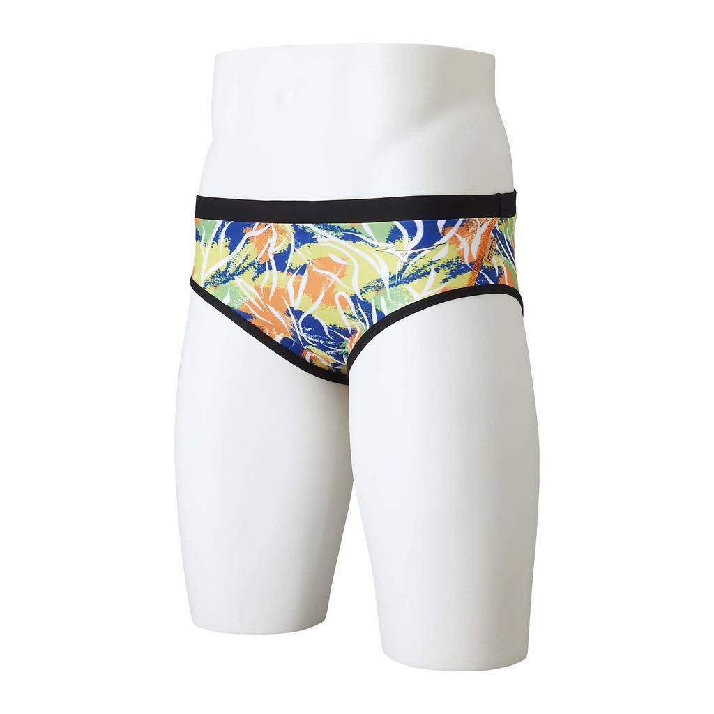 MIZUNO EXER SUITS Super Short Swimsuit Size Size for Competitive and Training Swims Men's (Ri Collection) N2MB2570, L, Yellow, 45,