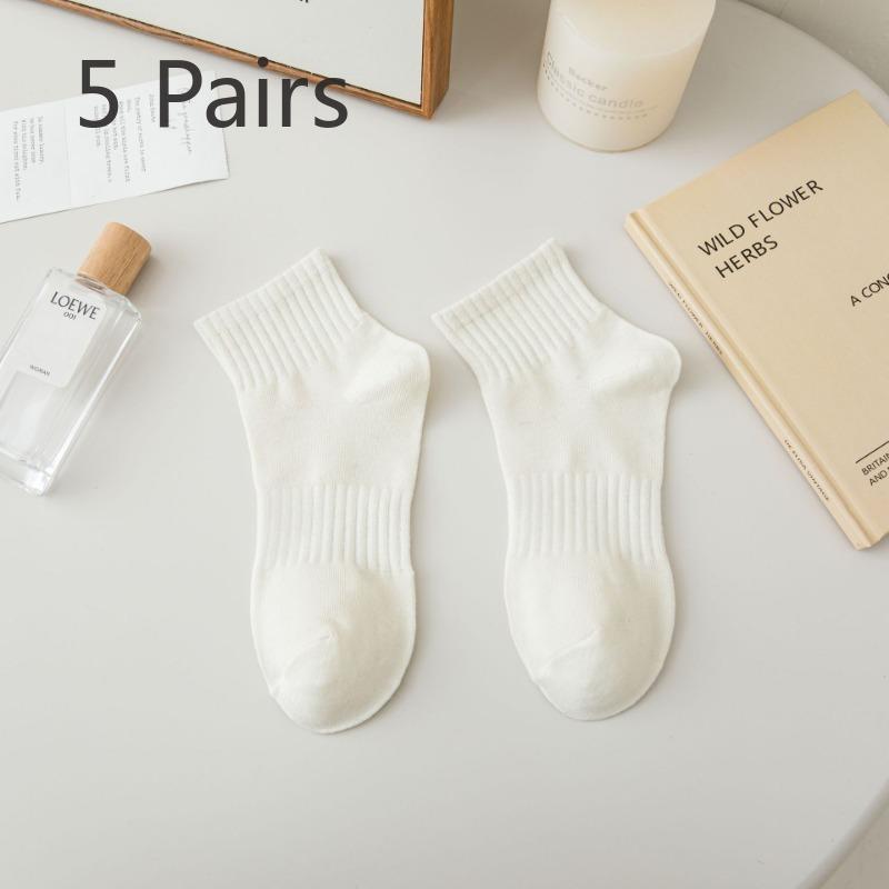 

5 пар женских летних тонких трендовых носков, впитывающих пот, спортивные носки-лодочки 5 Pairs бежевый