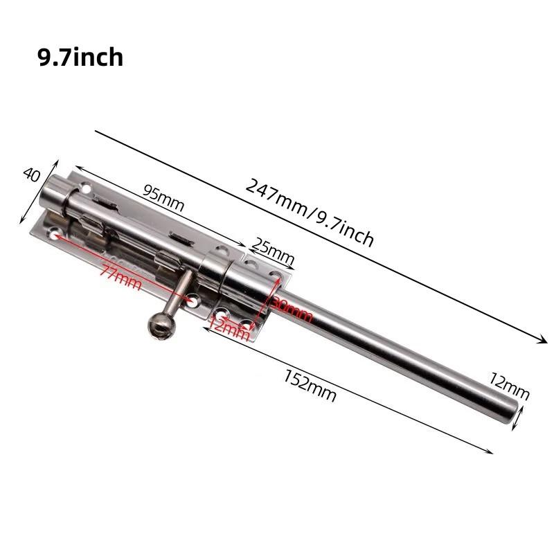 

Задвижка с засовом, задвижка с засовом, задвижка из нержавеющей стали 304 для забора/деревянного/амбарной двери/внутреннего/наружного применения 9.7inch