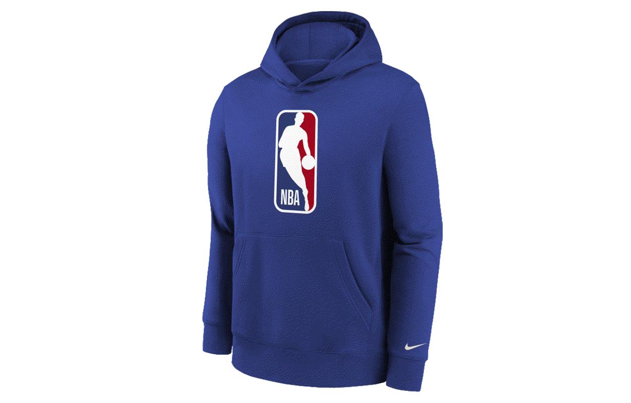 Nike x NBA Sweatshirt Large Logo Casual Comfortable Fleece Lined Long Sleeved Royal Blue Teenagers 3Z2B7FFPV-31T M