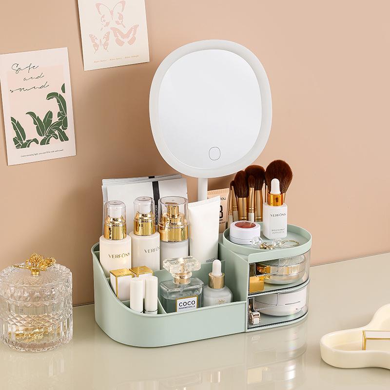 Desktop Storage Box for Stationery, Cosmetics, and Dormitory Use