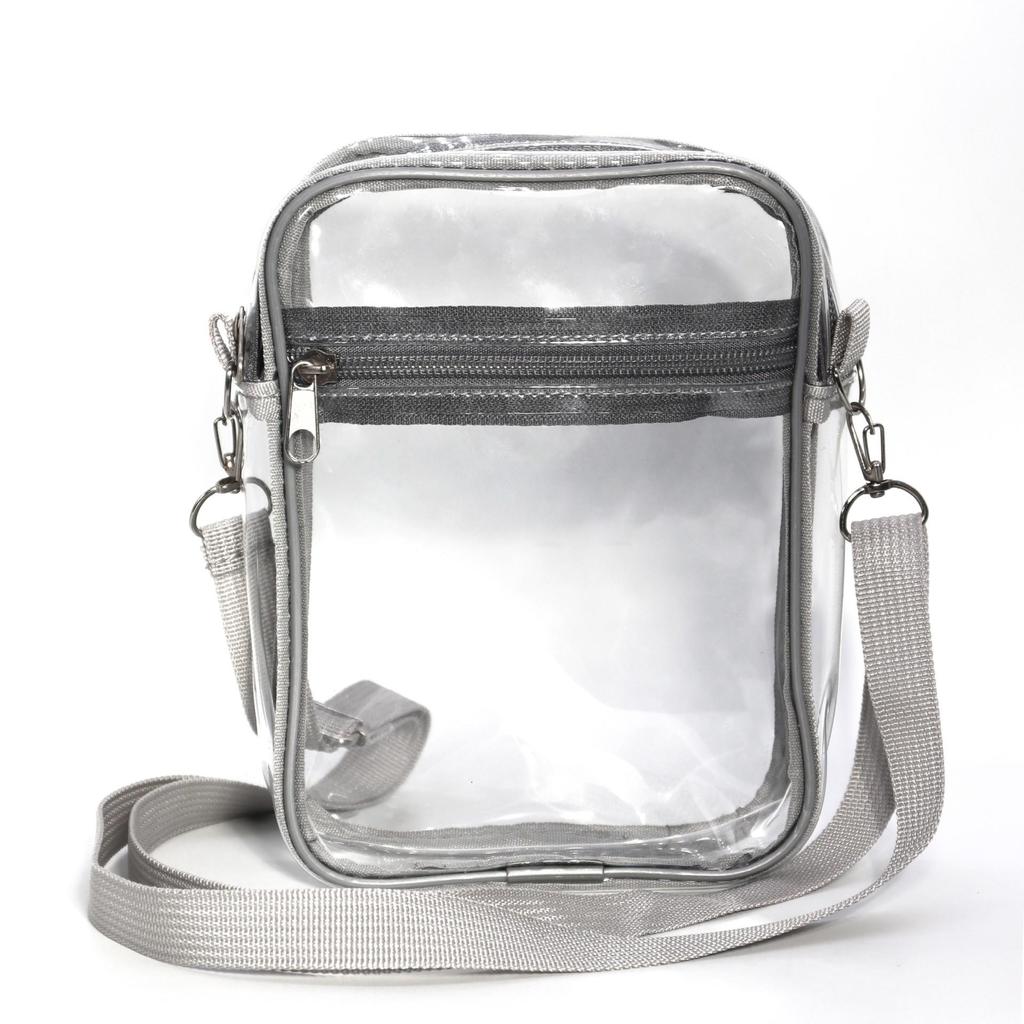 Przezroczysta kosmetyczka podróżna z PVC z odpinanym paskiem na ramię - Przenośna, wodoodporna, torba do przechowywania crossbody na wyjścia