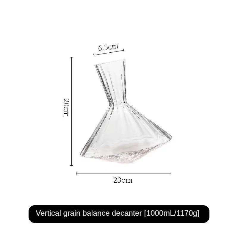 Caraffa da Vino in Cristallo Europeo con Design Girevole Scanalato - Aeratore di Lusso per Home Bar, Elegante Regalo per gli Amanti del Vino
