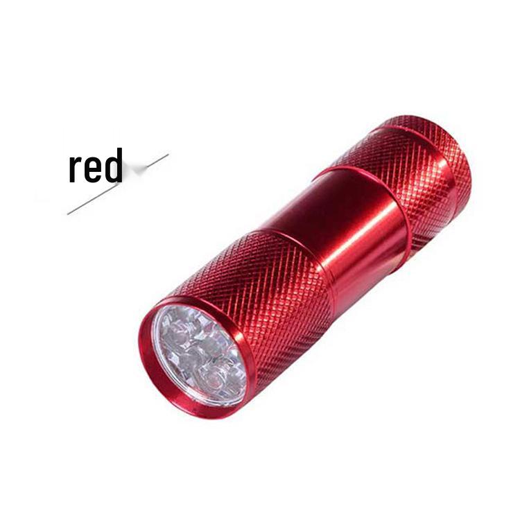 9-LED UV Flashlight & Glue Curing Detector - Portable Purple Light for Banknote Verification & Fluorescent Agent Detection