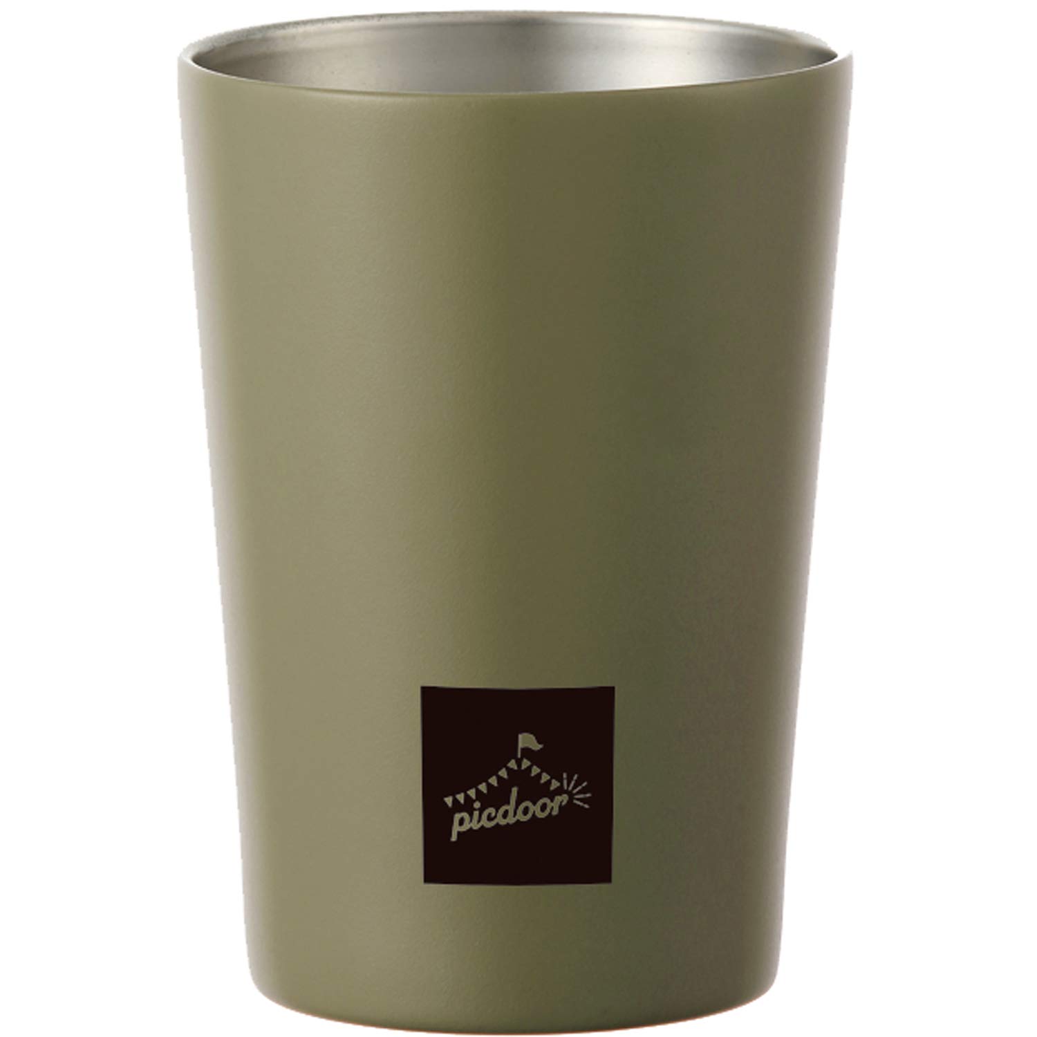 

dretec Kakusei Pick Door Vacuum Double Convenience Cup 450ml Stainless Steel Khaki Thermal/Cold PIC-03K