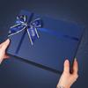 Rektangulär Blå Förpackningslåda Med Rosett Presentask Kreativ DIY Bröllopssouvenirer Födelsedag Alla Hjärtans Presentask