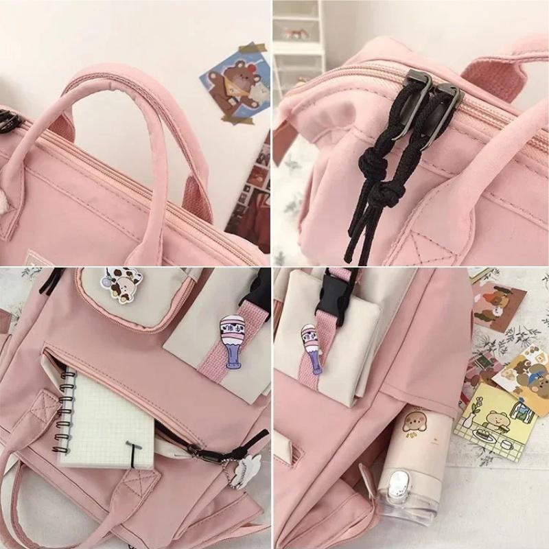 Women Candy Color Laptop Backpacks Cute Kawaii High School Bag for Teenage Girl Travel Camping Backpack