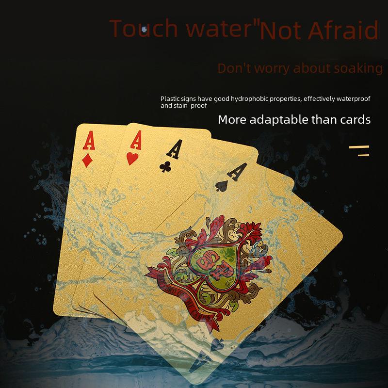 High-Grade Gold Foil Durable PVC Waterproof Poker Cards for Party Games