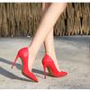 Pointed Toe Patent Leather Heels Party Prom Girls High Heels Minimalist Shallow Mouth Work Single Shoes