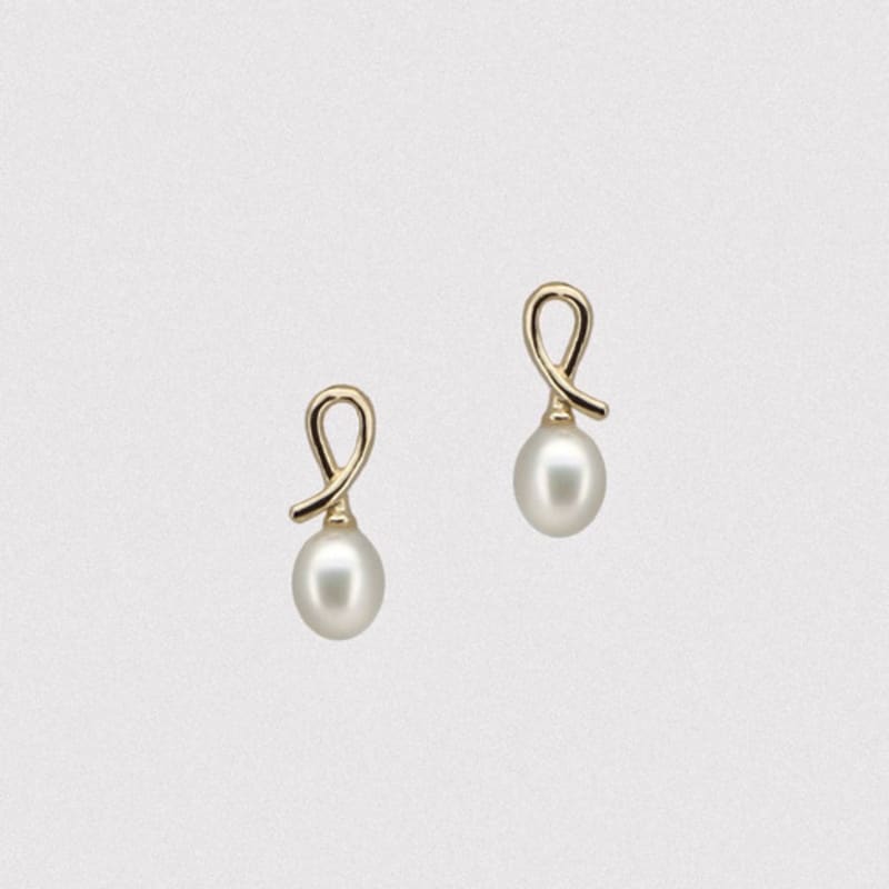 Youngglow 14k Coil Pearl Earrings(1 Pair)
