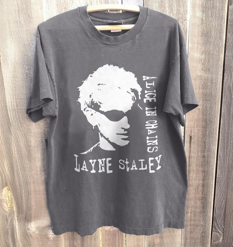 

New Vintage Layne Stakey Alice In Chains Charcoal Cotton Tshirt Unisex T-Shirt S