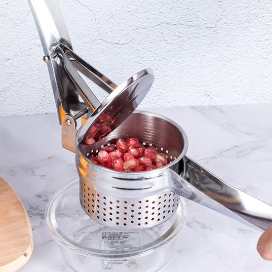 Manual Juicer Hand Press Stainless Steel Lemon Lime Orange Squeezer Versatile Kitchen Gadget for Juicing Citrus Draining Cabbage Mashing Potatoes