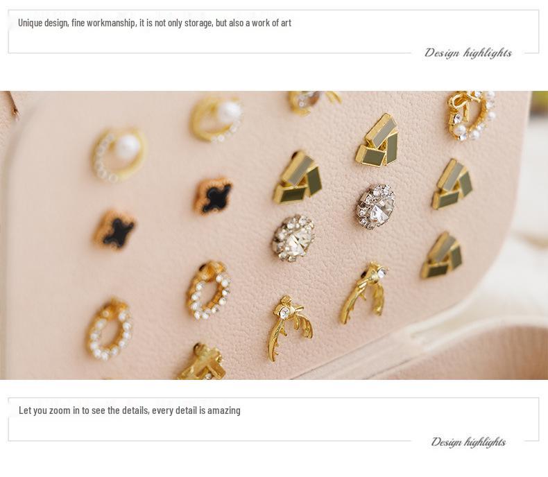 Compact Travel Jewelry Box for Bracelets and Earrings