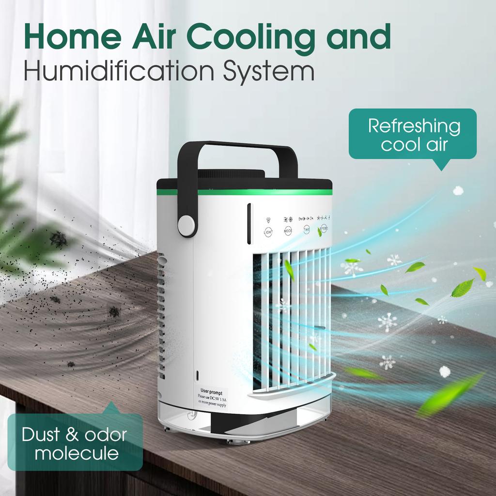 Portable Air Conditioner Water Cooling Fan Night Light Air Cooler Fan Air Conditioning Desktop Air Conditioner Electric Fan