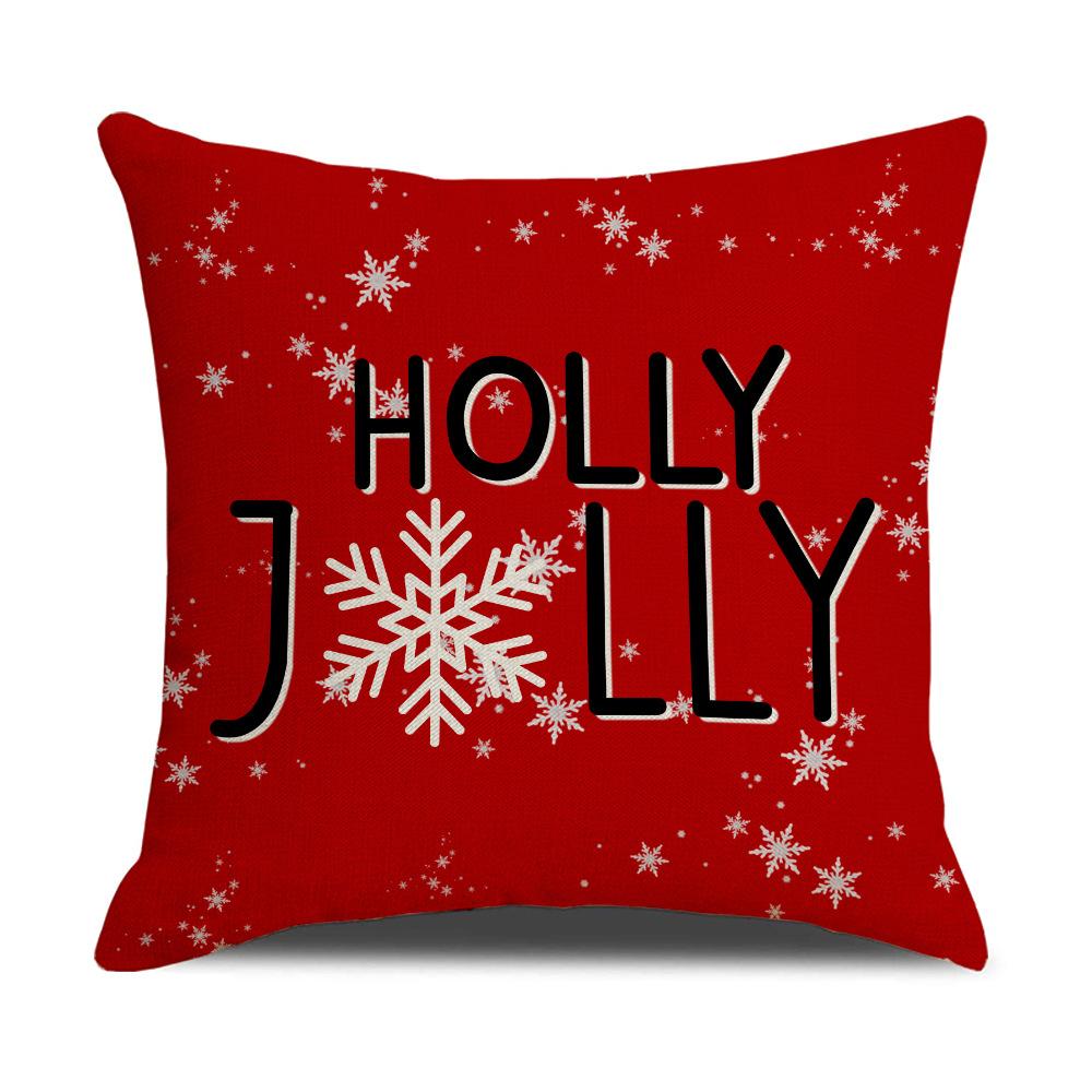 Christmas Printed Pillowcase Polyester Home Sofa Decoration Pillow Festive Atmosphere Cushion