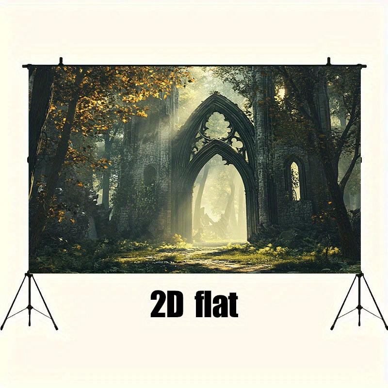 1 Piece of 2D Background Cloth: Mysterious Castle - Adding a Magical Atmosphere To Your Halloween Party