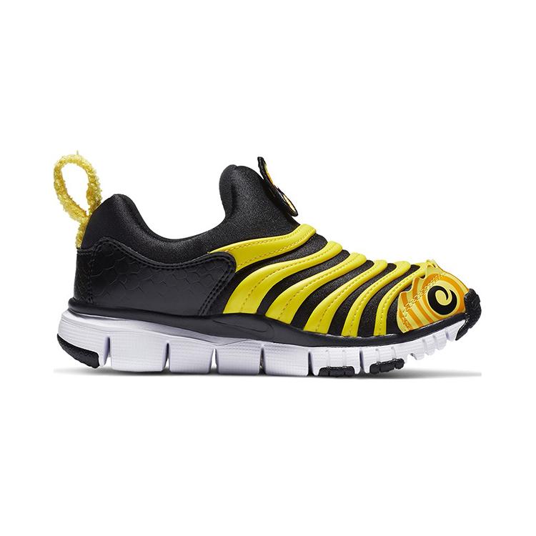 Nike Dynamo Free QS Low Top Sports Casual Shoes Black Yellow Children Aged 3 7 Years Old DC8317-002