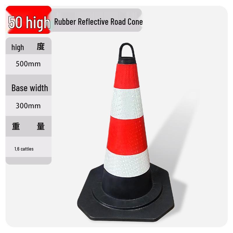 Rubber Reflective Traffic Cone Ice Cream Bucket – Cone-Shaped Parking Post and Road Safety Triangle