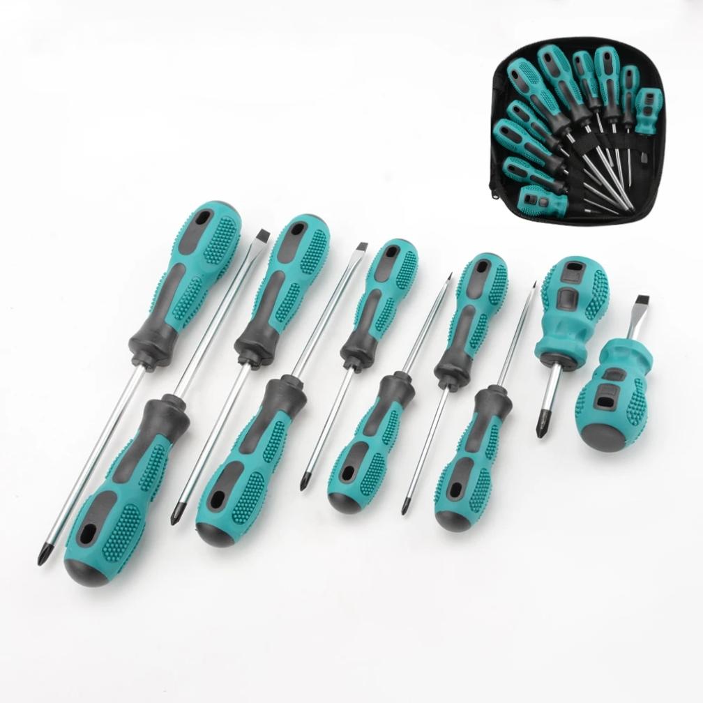 10Pcs Precision Screwdriver Set Hand Multi-tool Kit and Magnetic Bit Insulated Handle Screw Driver Repair Tools