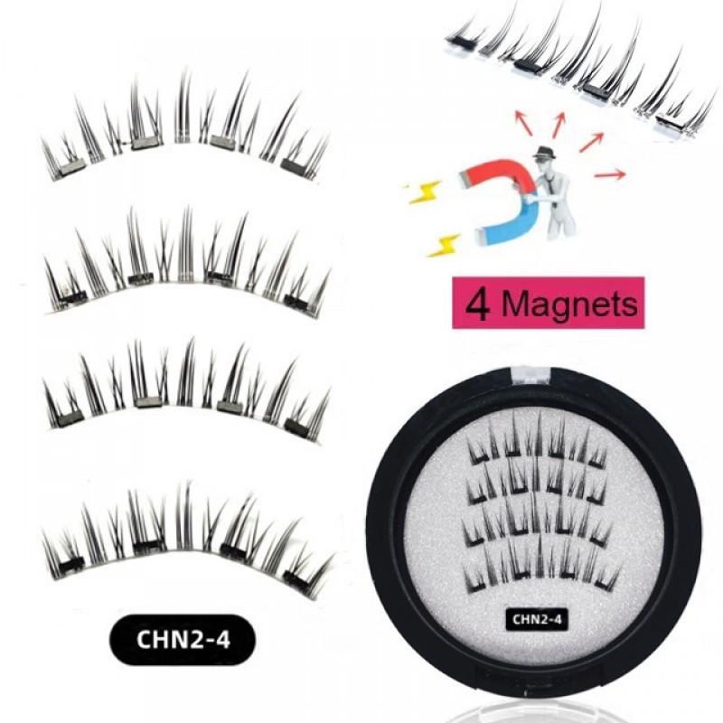 Magnetic False Eyelashes Set With Eyelash Curler Soft Natural Full Strip Reusable No Glue